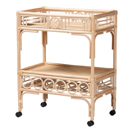 Bali & Pari Molina Natural Rattan Wine Cart 268-14701-ZORO
