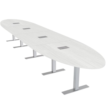 Skutchi Designs 20ft Oval Conference Table With Power | Harmony Series | 18 Person Meeting Room Table HAR-OVL-48X240-T-WA7976-ESIL