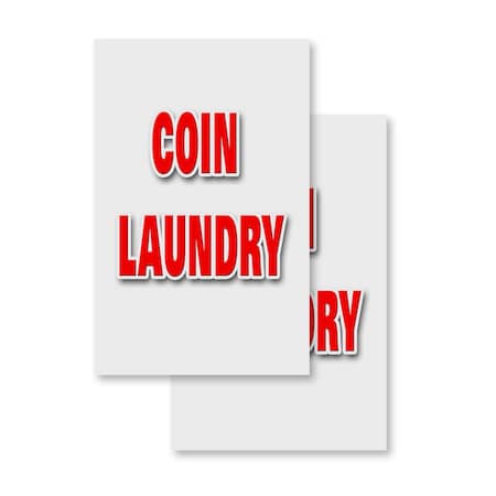 Signmission Coin Laundry, Vinyl Decals Only 24 Inch x 36 Inch, Vinyl Decal, 2PK DSB-2436-2PACK-Coin Laundry