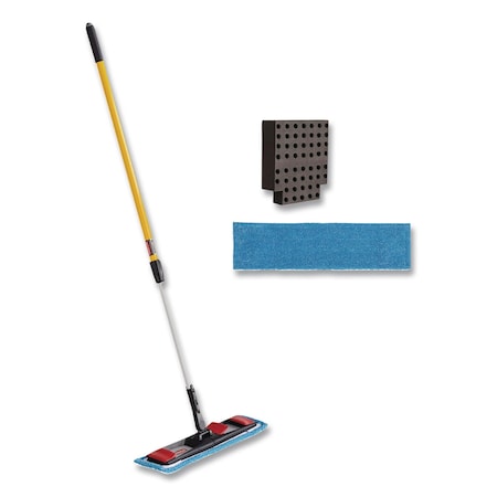 Rubbermaid Commercial 19.5 in x 5.5 in Flat Mop Pad, Blue, Microfiber 2132426