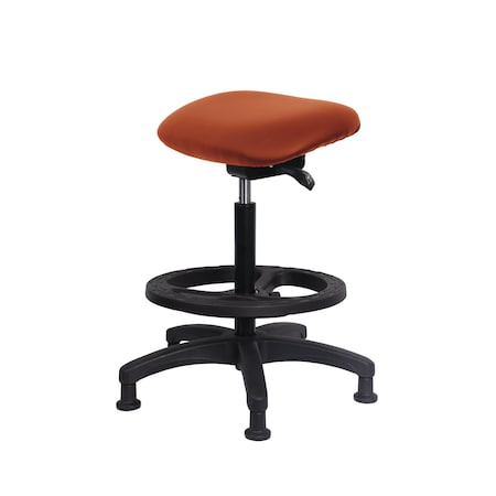Blue Ridge Ergonomics Vinyl Sit-Stand - Standing Height with Black Foot Ring Stationary Glides in Mandarin Voyager Vinyl VSTSS-RG-BF-RG-2004