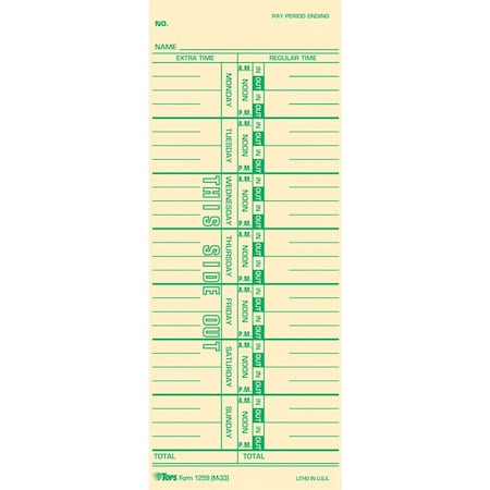 Tops Business Forms Acroprint/ibm/lathem/simplex, 12593