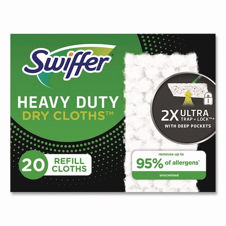Swiffer Heavy-Duty Dry Refill Cloths, 10.3 x 7.8, White, 20 Cloths, 4PK 80314634