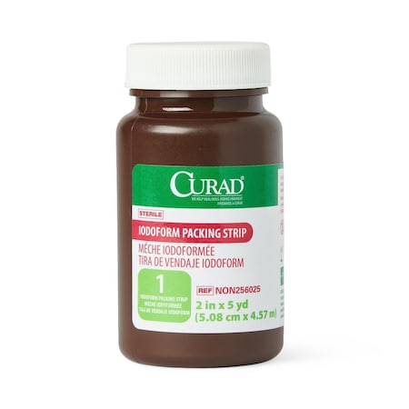 Medline CURAD Sterile Iodoform Gauze Packing Strips, 2in x 5 yd. NON256025H