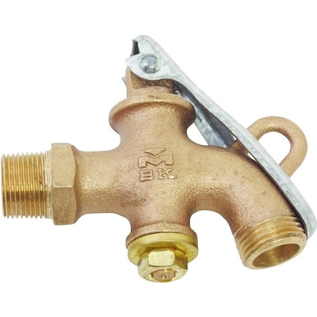 B & K Heavy-Duty Drum and Barrel Faucet, 3/4 in Connection, MPT x Hose, Bronze Body 109-224