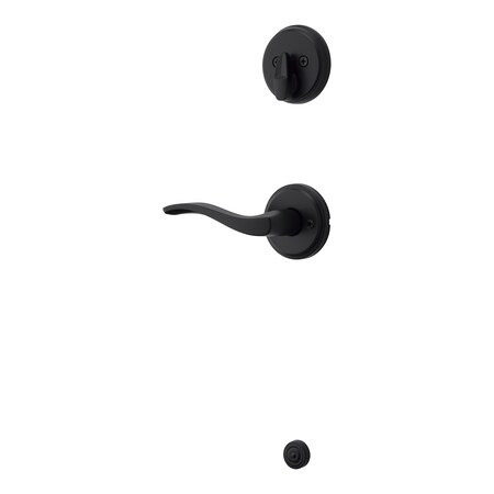 Kwikset Left Hand Sedona Lever Interior Single Cylinder Handleset Trim Matte Black Finish 971SELLH-514
