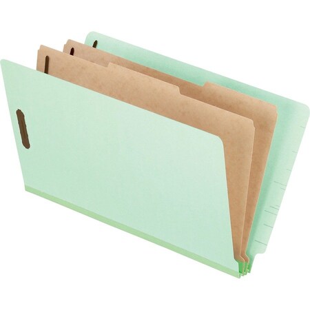 Tops Business Forms Pendaflex, END TAB CLASSIFICATION FOLDERS, 2 DIVIDERS, LEGAL SIZE, PALE GREEN, 10PK 23324