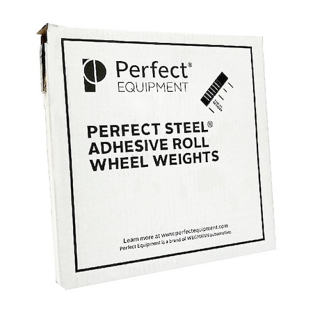 Perfect Equipment Wheel Weight, Adhesive, Steel, Coated, PK48 200576FEBLK