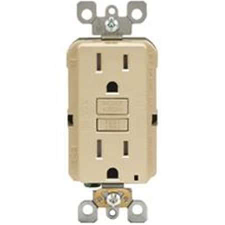 Ezgeneration Mfg R01-GFTR1-0KI 15A Self-Test Tamper Resistant GFCI Outlet, Ivory EZ437935