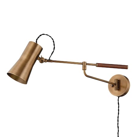 Troy Lighting Lauren Liess X Novel 1 Light Plug-In Sconce 4.75 In. Patina Brass PTL1308-PBR