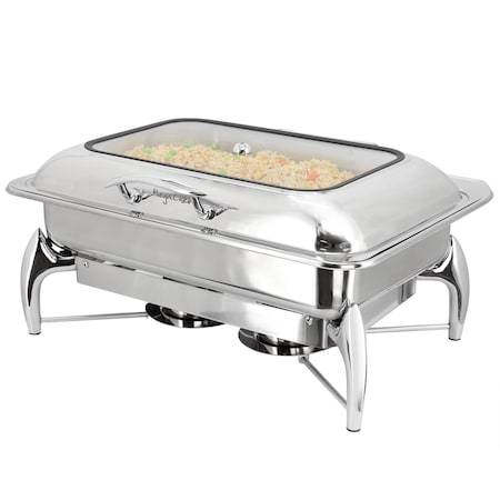 Megachef 9.5 Quart Stainless Steel Rectangle Professional Chafing Dish/Buffet Server Serving Trays MG-430801