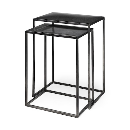 Homeroots Set of Two Black Iron Nested Tables, 2PK 605411