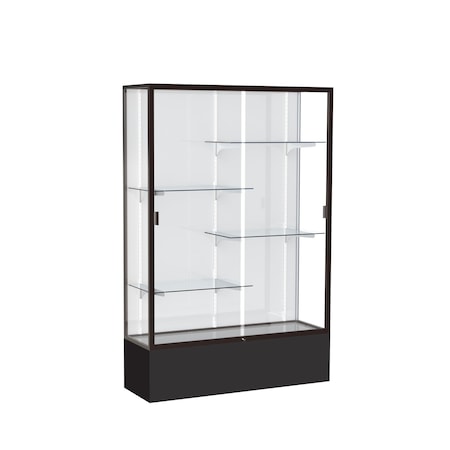 Ghent Spirit Floor Display Case 48x72x16, White, Bronze 374WB-BZ-BK