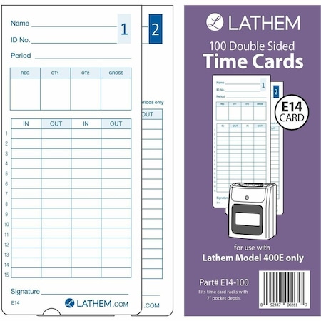 Lathem Time Bi-Weekly/Monthly/Semi-Monthly/Weekly, E14-100