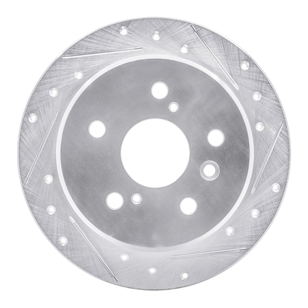 Dynamic Friction Co DFC Brake Rotor - Drilled and Slotted - Silver 631-76054R