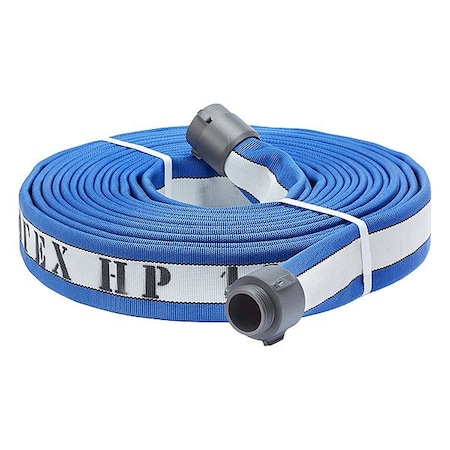 Armtex Hp Fire Hose, Double Jacket, 1 3/4 in Hose Inside Dia., Nylon Reinforced NBR Rubber Hose Tube, Blue HP175B025-NP150