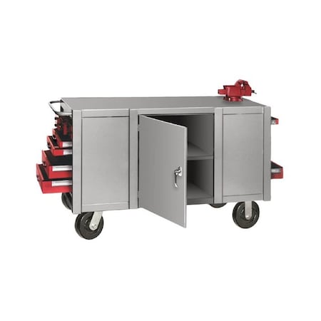 Pucel Mobile Maintenance Centers, Bench, 60 in W x 38.5 in H x 28 in D, Gray MTC-60P