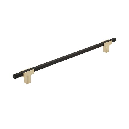 Amerock Urbanite 10-1/16 in 256 mm Center-to-Center Brushed Gold/Matte Black Cabinet Pull BP778256BGLMB