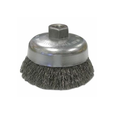 Anchor Brand Crimped Wire Cup Brushes, 4 in Dia., 0.02 in Carbon Steel Wire 102-BW-340
