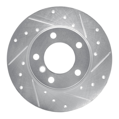 Dynamic Friction Co DFC Brake Rotor - Drilled and Slotted - Silver 631-31038R