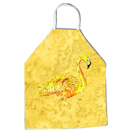 Carolines Treasures 27 H x 31 W in. Flamingo on Yellow Apron 8872APRON