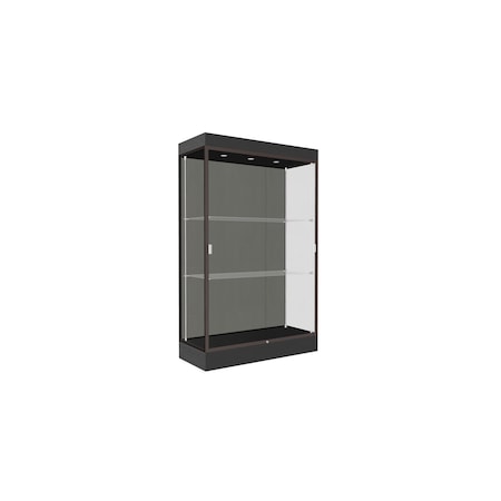 Ghent Lighted Floor Display Case 48x76x20, 6" Base, Bronze 92LFSL-BZ-BLK