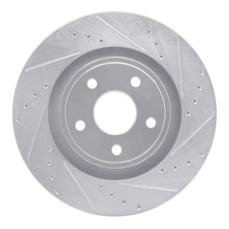 Dynamic Friction Co DFC Brake Rotor - Drilled and Slotted - Silver 631-42002R