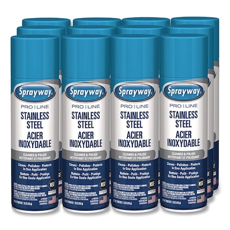Claire Stainless Steel Polish and Cleaner, Lemon Scent, 15 oz Aerosol Spray CL841
