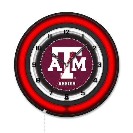 Holland Bar Stool Texas A&M 19 Double Neon Wall Clock Clk19BK