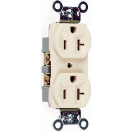 Legrand Straight Blade Receptacle, 5-20R, 20 A, 125V AC, 2 Pole, 3 Wire, Grounded CRB5362LACC12