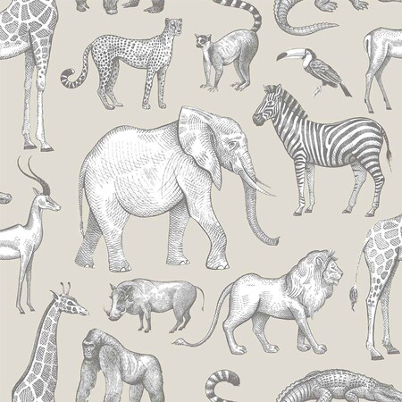 Chesapeake Kenji Taupe Safari Wallpaper 4060-139270