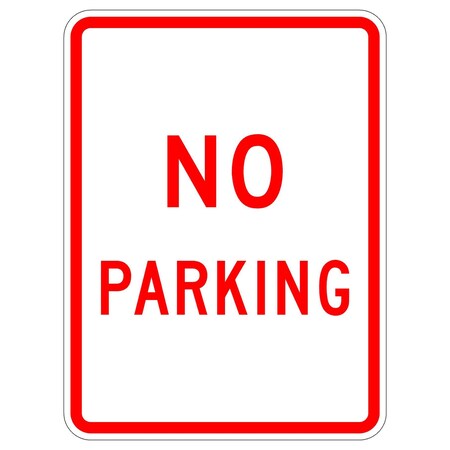 Sign Solutions Usa Parking Sign, 18 in W, Aluminum Sign, White DUS06HWT1824R8-3A