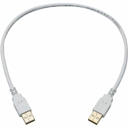 Monoprice USB-A to USB-A 2.0 Cable - 28/24AWG, Gold Plated, White, 1.5ft 8609