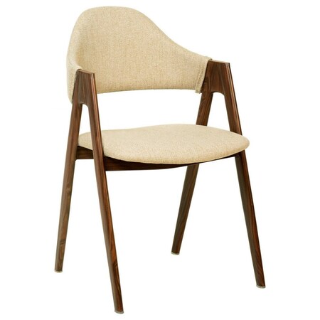 Leisuremod Savor Collection Modern Dining Chair Wood Pattern in Brown SCW22BR