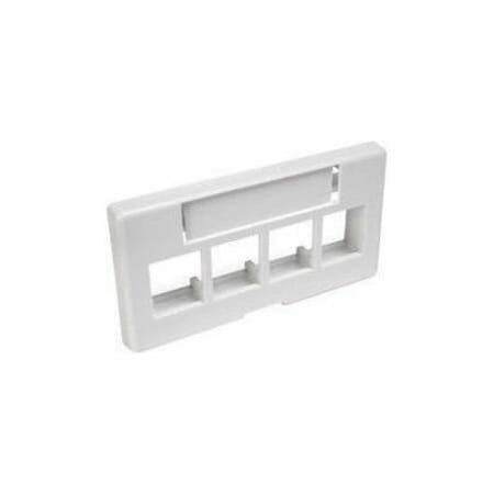 Leviton Standard Modular Furn, Faceplate 4 Port White 49910-SW4