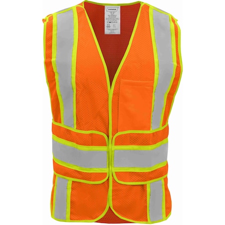 Ironwear Hi-Vis Safety Vest M/L Class 2 Chevron Back, , Hook & Loop w/Wraparound Closure 4 Pockets 1290-O-MD-XL