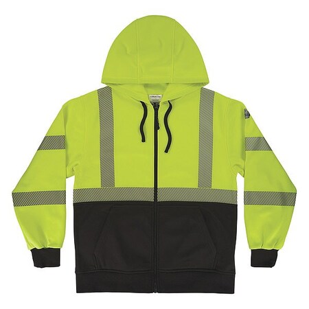 Ergodyne Hi-Vis Sweatshirt, XL, Lime 23065