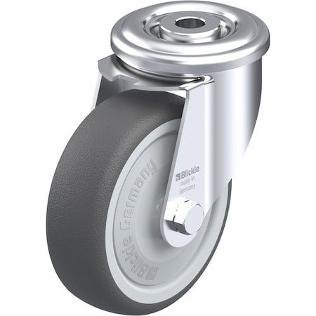 Blickle Kingpin Swivel Caster, PU, 4", 330 lb. LER-PATH 100KF