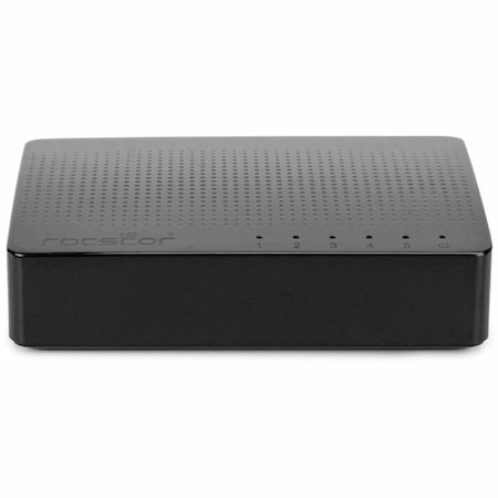 Rocstor JETCONNECT JC05 5-PORT GIGABIT DESKTOP / WALLMOUNT UNMANAGED NETWORK SWITCH, 5 X Y10S001-B1