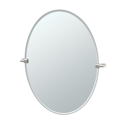 Gatco Bleu 32" Frameless Oval Mirror, Satin Nickel 4389LG