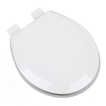 Plumbing Technologies 125-04 Premium Molded Round Wood Toilet Seat, Cotton White 1F1R5-04