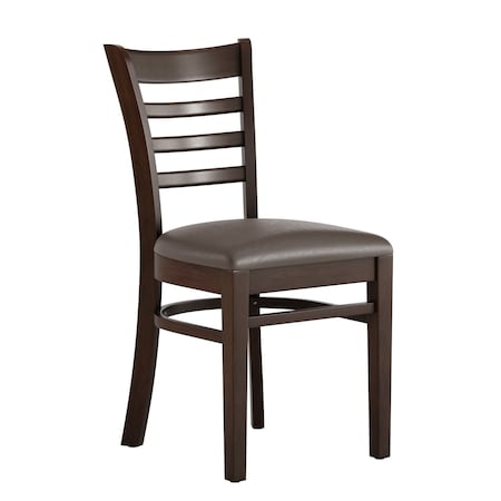 Flash Furniture HERCULES Ladder Back Walnut Wood Restaurant Chair - Mocha Vinyl Seat XU-DGW0005LAD-WAL-MCHV-GG