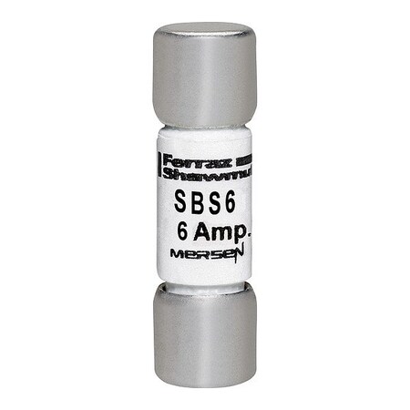 Mersen Fuse, 1 3/8 in L, 600 V AC, 6 A SBS6