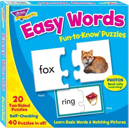 Trend Enterprises Easy Words Fun-to-Know® Puzzles T36007