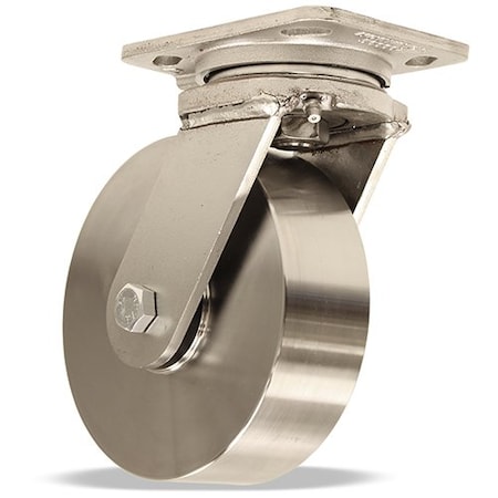 Hamilton Stainless Steel Workhorse Swivel Caster, 6" x 2" Stainless Steel Wheel S-WHS-6HSB