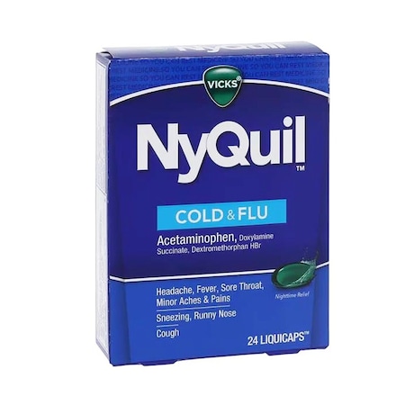 Vicks Nyquil C/F Nightime Capsules, 10mg, 24PK 37000055724