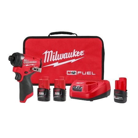 Milwaukee Tool M12 FUEL Impact Drver, M12 CP2.5 Battery 3453-22, 48-11-2425