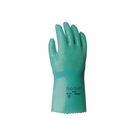 Alphatec 39-124 14 in Reinforced Nitrile Gloves, Gauntlet Cuff, Interlock Knit Cotton Liner, Size 8, 12PK 012-39-124-8