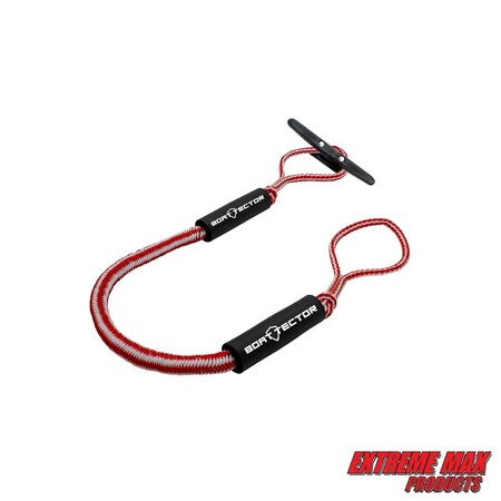 Extreme Max Extreme Max 3006.3086 BoatTector Bungee Dock Line Value 2-Pack - 8', Red/White 3006.3086