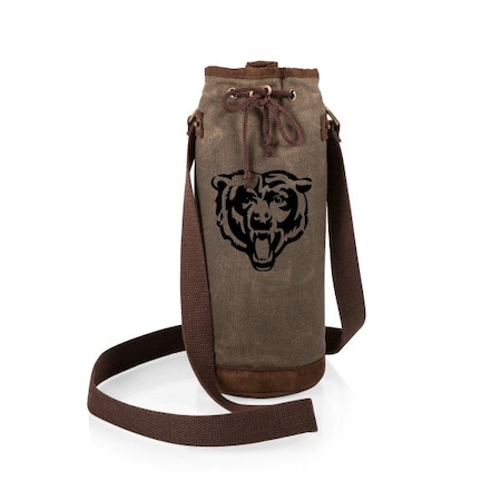 Picnic Time Family Of Brands NFL Chicago Bears - Waxed Canvas Wine Tote 621-00-140-064-2